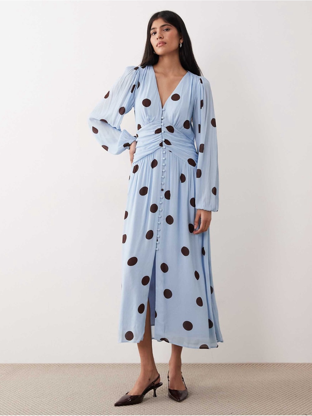 🆕 Nobody's Child Luna Polka Dot Midi Dress | US 6/UK 10 | $400